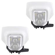 2x Phare LED + plaque Enduro Offroad Feux avant ECE homologué Universel XDure GP1 DRL blanc