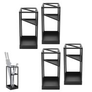 Lot de 4 Porte-parapluies Divit porte-parapluies porte-manteau en acier RE64 noir