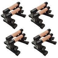 4er-Set Parallettes Paar Divit LG12 Liegestützgriffe Holz Push Up Stand Bar 26cm