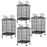 4er-Set Vogelkäfig mit Rollen Divit Voliere mit Schmutzwanne 45x45x97 cm PL9 schwarz NEW
