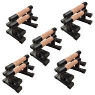 5er-Set Parallettes Paar Divit LG12 Liegestützgriffe Holz Push Up Stand Bar 26cm