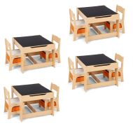 4er-Set 4 teilige Kindersitzgruppe aus Holz KG1 Divit Kinder Tischgruppe mit 2 Stühlen
