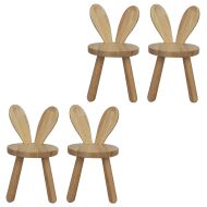 4er-Set Kinderstuhl Holz Divit KS1 Massivholz Hocker Hasenohren