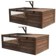 2x Schildkrötenhaus Gehege wetterfest 97 x 57 x 51 cm Holz BF31