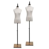 2x Schaufensterpuppe höhenverstellbar Divit BK2189 Schneiderpuppe Mannequin Weiß Home