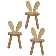 3er-Set Kinderstuhl Holz Divit KS1 Massivholz Hocker Hasenohren