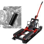 Mid-lift L élévateur jusqu'à 680 kg en rouge + couvre-fourche adapté à Harley Davidson Dyna 06-17