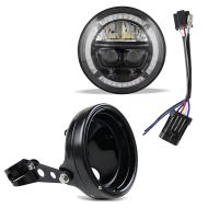 Hauptscheinwerfer F10 LED 7" Zoll + Scheinwerfergehäuse + Adapter H4 auf H13