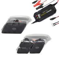 Batterie Ladegerät 1.500mA + Koffer Innentaschen passend für Harley Davidson Touring 08-24