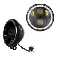 Set LED Hauptscheinwerfer + LED Scheinwerfegehäuse Kit 5,75 Zoll Craftride schwarz