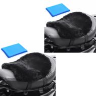 2x Moto Coussin de selle en peau d'agneau avec coussin de gel Coussin de confort Tourtecs LG14 32 x 27 cm