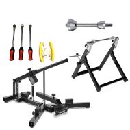 Reifenmontiergerät Set mit Wuchtbock, Montagewerkzeug, Adapter/Auswuchtadapter ConStands schwarz passend für Motocross, Enduro 14-23
