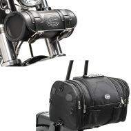 Set: Moto Sacoche Arrière RB1 Rouleau 24-30Ltr pour motos custom noir + Sacoche Fourche outils pour motos custom