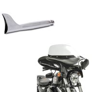 Set: Batwing Verkleidung passend für Chopper und Custombikes mit Windschild + Auspuff Fishtail Endschalldämpfer rechts universal chrom