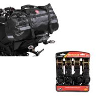 Set: Hecktasche Drybag XB50 Wasserdicht Volumen 50l + Spanngurt Set Ratsche mit 4x Zurrschlaufe schwarz_1