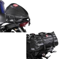 Set: Sacoche de selle Moto arrière XB50 Dry Bag Etanche Volume 50l + Moto Sacoche de selle arrière Race pour passager en noir