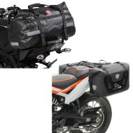 Set: Satteltaschen Wasserdicht RB25 mit Rollverschluss + Hecktasche Drybag XB50 Wasserdicht Volumen 50l