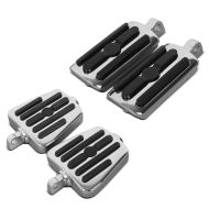 Set: Trittbretter Fahrer-Sozius passend für Harley Davidson Craftride MT1 chrom + Fussrasten Fahrer-Sozius passend für Harley Davidson Craftride FP2 chrom