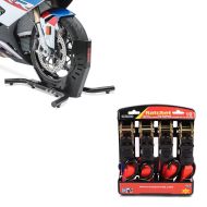 Set: Bloque Roue Easy-Evo noir Béquille Avant + Moto Sangle Set avec cliquet et crotchet incl 4x boucles