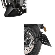 Set: Support de plaque latéral M compatible avec Harley Davidson Sportster 04-20 noir Craftride + Sabot Moteur Moto Craftride Déflecteur avant compatible avec Harley Davidson Sportster 04-20 en noir