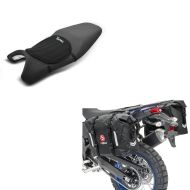 Set: Satteltaschen Wasserdicht WP8 2x30L Rollverschluss Seitentasche + Gel Sitzkissen Tourtecs Neopren M Gelkissen Sitzauflage in schwarz_1