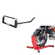Motorradwippe Easy-Plus Motorradständer bis 21 Zoll rot + Chopper Motorradzentralheber. Custom Bike-Heber schwarz
