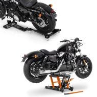 Set: Rail de Rangement M2 noir + Pont elevateur ciseaux L Pont hydraulique compatible avec moto custom et motos custom CB39662