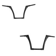 Set: Lenker Ape Hanger Fat B2 1-1/4" Höhe 12" passend für Harley Davidson von Craftride Schwarz + Lenker Ape Hanger Fat B2 1-1/4" Höhe 14" passend für Harley Davidson von Craftride Schwarz