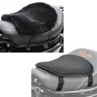 Set: Gel Sitzkissen M Universal Komfortkissen schwarz + Lammfell Sitzkissen CA910 32 X 27cm