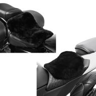 Set: Moto Coussin de selle peau d'agneau Tourtecs 46x30 cm en noir + Moto Coussin de selle peau d'agneau Tourtecs, 22 x 29 cm