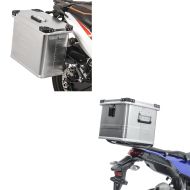 Set: Valise laterale aluminium Moto Gobi 34 L + Aluminium Top Case Moto Gobi 36l Valise Alu