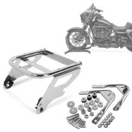 Set: Support top case TP 2-Up + Kit de fixation pour accessoires detachables compatible avec Harley Davidson Touring 97-08 Craftride chrome