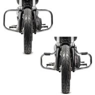 Set: Pare Carter compatible avec Harley Davidson Dyna 06-17 Craftride Mustache chrome + Pare Carter compatible avec Harley Davidson Dyna 06-17 Craftride DN1 chrome