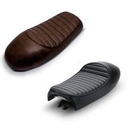 Set: Sitzbank für Cafe-Racer Umbau mit Höcker Hump schwarz + Sitzbank für Café Racer Umbau HS8 braun_1