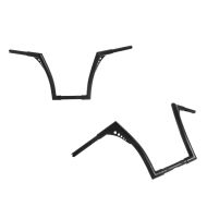 2x Lenker Ape Hanger Fat B2 1-1/4" Höhe 14" passend für Harley Davidson von Craftride Schwarz Spar-Set