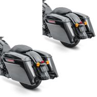 2x Seitenkoffer Stretched passend für Harley Davidson Touring Modelle 14-24 Craftride Latch Black Spar-Set