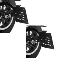 2x Seitlicher Kennzeichenhalter passend für Harley Davidson Softail 18-24 Craftride schwarz Spar-Set