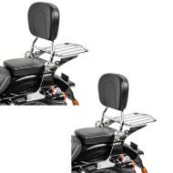 2x Sissybar passend für Harley Davidson Sportster 1200 Custom 96-20 Craftride Fast Driver-L Flex inkl. Gepäckträger chrom Spar-Set