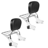 2x Sissy Bar mit Gepäckträger Abnehmbar S1 passend für Harley Davidson Electra-Street-Road Glide, Road King 97-08 chrom Craftride Spar-Set