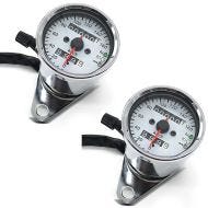 2x Motorrad Tachometer Universal Craftride CMS Tacho chrom Spar-Set