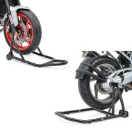 Set: Einarmständer passend für BMW R NineT 14-23 Montageständer Single-Classic schwarz + Montageständer Vorderrad mit gummierten Aufnahmen Motorradheber vorne