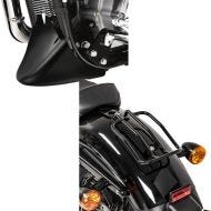Set: Sabot Moteur Moto Craftride Déflecteur avant compatible avec Harley Davidson Sportster 04-20 en noir + Porte-bagages compatible avec Harley Davidson Sportster 04-20 Craftride noir
