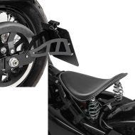 Set: Support de plaque latérale compatible avec Honda Shadow VT 600 C 88-00 noir + Selle a ressorts compatible avec Honda Shadow VT 750/600 C BR1 
