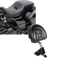 Set: Selle confort compatible avec Harley Davidson Touring 14-24 Craftride Hammock noir + Dosseret Small compatible avec Harley Davidson Touring 97-24 chrome Craftride