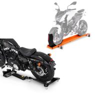 Set: Rangierschiene mit Wippe Smart Mover bis 450 kg in orange + Rangierhilfe für Seitenständer M3 Mover bis 400 kg längenverstellbar_1
