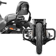 Set: Sissy Bar CSS Fix für Harley- Sport Glide 18-21 schwarz + Sturzbügel für Harley Softail Sport Glide 18-21 Mustache schwarz_1