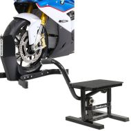 Set: Motorradwippe Easy Plus Vorderradwippe Motorradständer bis 21" schwarz + Mechanischer Enduro Motorradständer Cross-Lift M bis 160kg schwarz