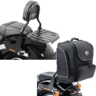 Set : Sissybar passend für Softail Sport Glide 18-24 Fast Driver-M + Sissybar Tasche TM4 Hecktasche 39-49 L schwarz