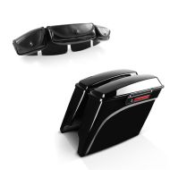 Set: Sacoches rigides compatible avec Harley Davidson Touring 94-13 Craftride Prolongés 35Ltr Noir Serrure + Sac de Paré-Brise Craftride compatible avec Harley Davidson Touring 1996-2013