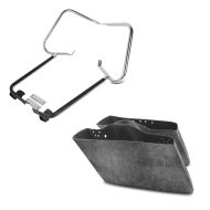 Set: Support de sacoche rigide compatible avec Harley Davidson Touring 97-08 protection arrière chrome Craftride + Doublure de Sacoche pou compatible avec Harley Davidson Touring 94-13 Craftride